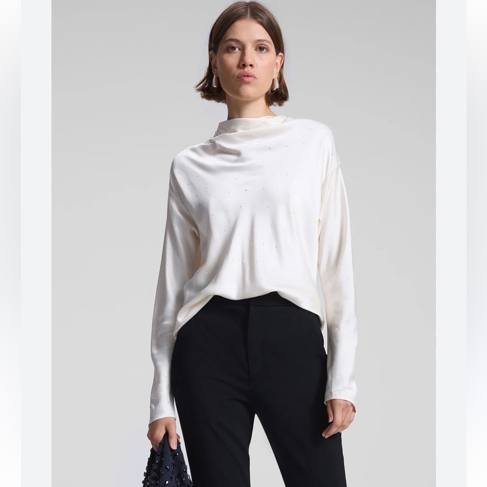 Banana Republic Long-Sleeved Mock-Neck Rayon Top - size XL